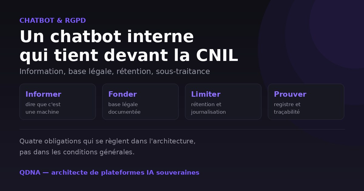 Chatbot IA et RGPD : informer, fonder, limiter, prouver