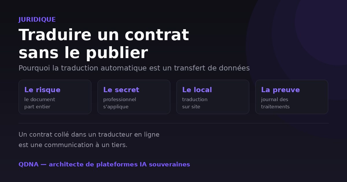 Traduction juridique par IA : traduire un contrat sans le publier