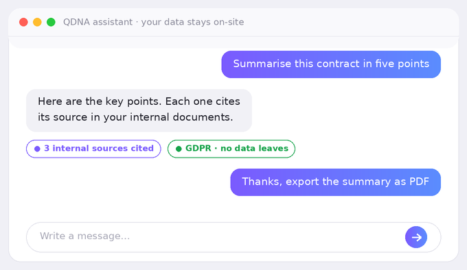 ChatGPT-style chatbot with internal sources and GDPR compliance